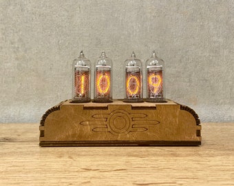 Nixie Clock Kit IN-14 Fallout (mit Röhren) mit einem Beobachtungsgehäuse