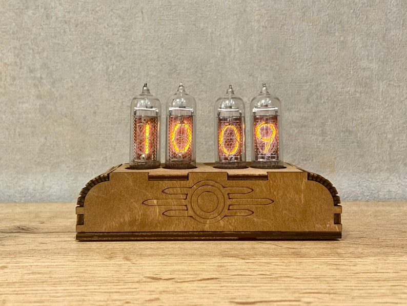 Nixie Clock Kit IN-14 Fallout with tubes with an observation case image 1