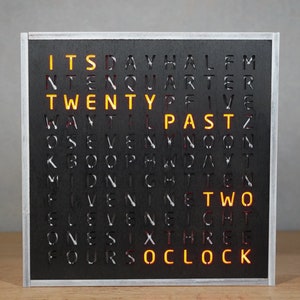 English WordClock - светодиодные часы RGB, черное дерево, современные часы, настольные часы, настенные часы