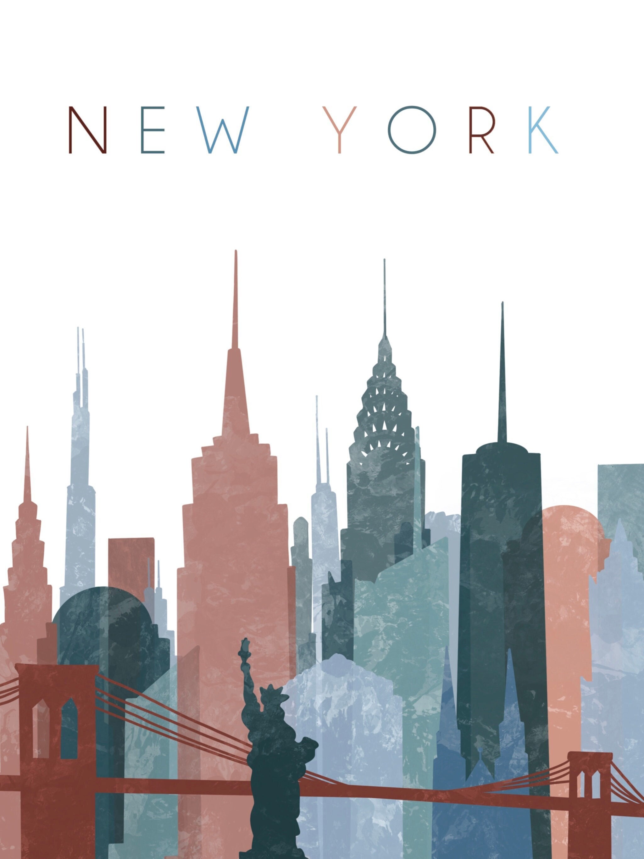 New York City Skyline Digital Art Download - Etsy