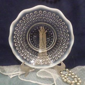 Moonstone Clear Opalescent Hobnail Dessert Bowl by Anchor Hocking