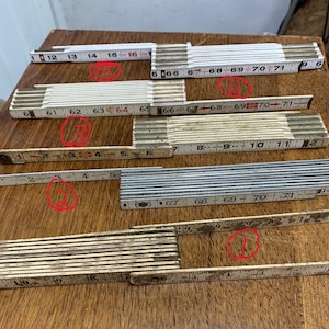 Mid-20th-Century Folding Rulers 72" Lufkin Craftsman Woodmark