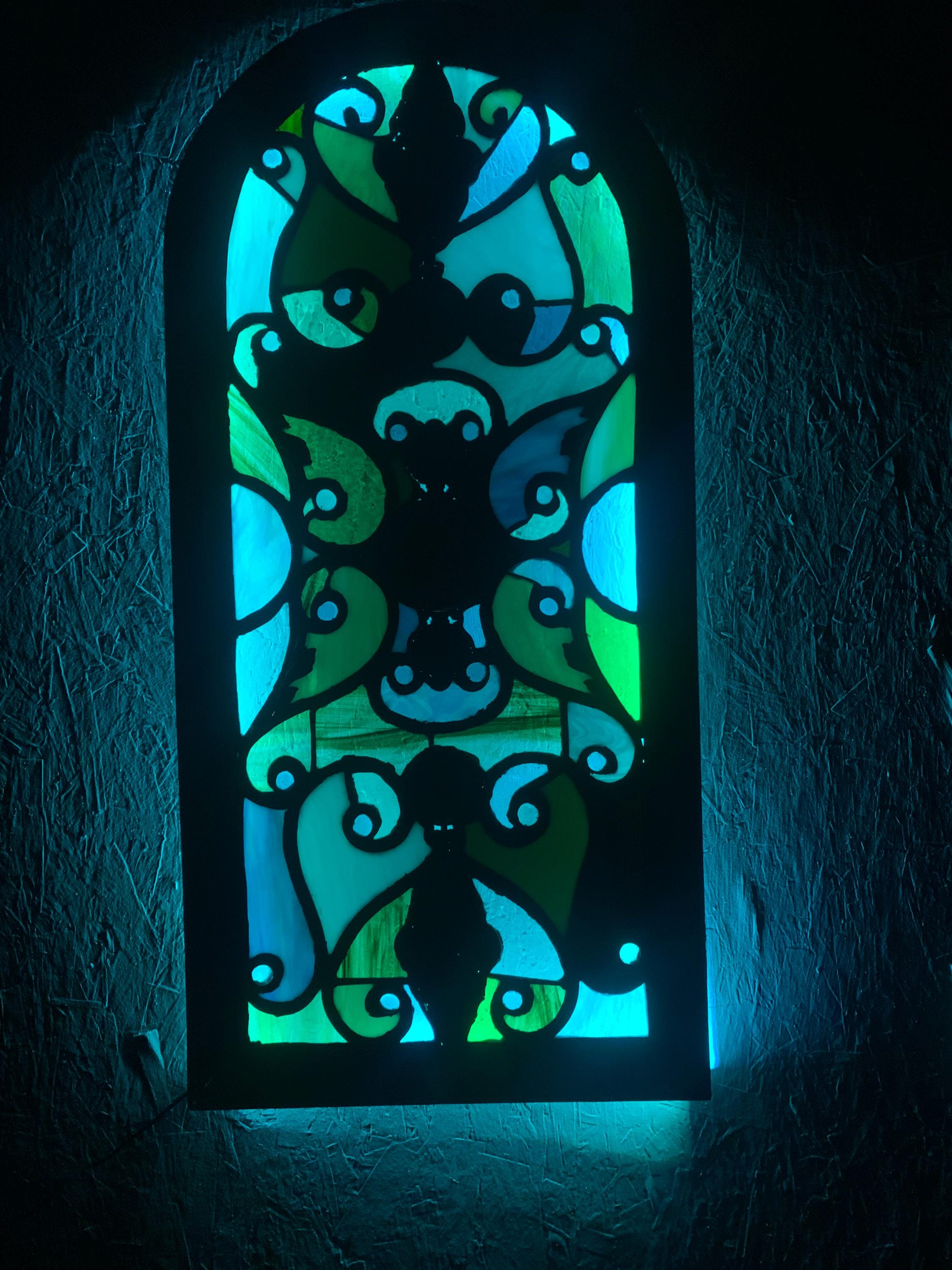 Arch Shaped Stained-glass Wall Art With Remote Control LED Lighting - Etsy