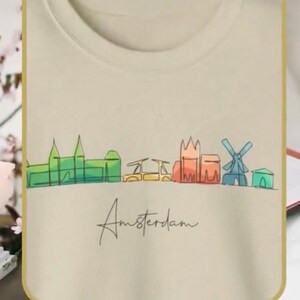 Amsterdam Sweatshirt, Netherlands Pullover, Dutch Crewneck Sweater, Travel to Europe, Christmas Gift from Amsterdam