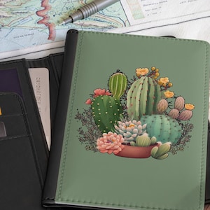 Portapassaporto Cactus, Coastal Cowgirl, Colori dei Cactus, Il nostro libro delle avventure, Portapassaporto, Copertina per passaporto, Portapassaporto avventuroso