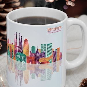 Barcelona Mug Ceramic Mug 11oz, Barcelona Coffee Mug, Barca Mug, Futbol Mug, Barcelona Coffee Cup Gift for Birthday or Valentine's Day