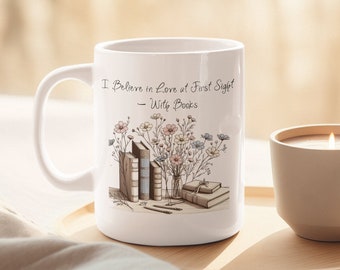 Books Mug, Book Tok, Books and Coffee Life, Love Inspired Coffee Mug, Ceramic Mug, Beautiful Wildflowers and Reading Mug, Cute Coffee Mug