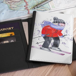 Reisepass, Passhülle, Passhülle, Passhülle für Pass mit Schnee Wintersportpass, Reisepass