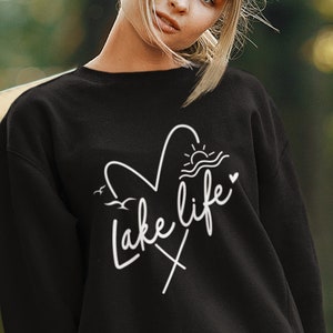 Lake Life Fisherman Aesthetic Fishing Shirt Lake Life Sweatshirt, Best Lake Day Vibes Crewneck, Fishing Lake Sweats for Friends Family