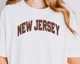 Camiseta de Nueva Jersey con colores cómodos, camiseta de NUEVA JERSEY, regalo de Nueva Jersey, camiseta de despedida de soltera de Nueva Jersey, viaje de chicas a Nueva Jersey, camiseta universitaria extragrande