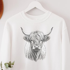 Highland Cow Scottish Highlander Crewneck Cute Furry Scotland Shirt Highland Cow Shirt Gift Sweatshirt Unisex Plus Sizes too