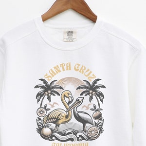 California Apparel Santa Cruz Sweatshirt Comfort Colors® Retro California Crewneck, Vintage Inspired Cali Shirt Sweatshirt Southern Cali image 1