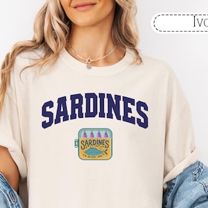Sardines Shirt Foodie Gift Food Tshirt Sardine Shirt Sardines T-shirt Coastal T-shirt French Aesthetic Coastal Grandma Oversize Unisex