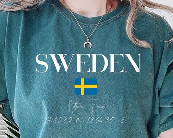 Sweden Shirt, Best Sweden Flag Tshirt, Swedish Flag, Scandinavia Tshirt for Lovers of Sweden, Sweden Comfort Colors® 1717, Sweden