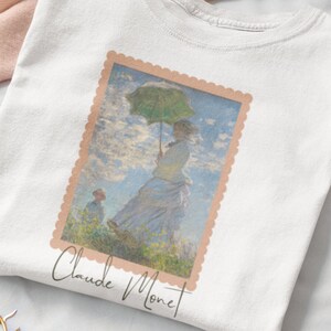Claude Monet Print Tshirt, Best Monet Series, Monet Series, Comfort Colors, Art Teacher, Claude Monet Woman With a Parasol, Monet Parasol