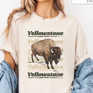 Yellowstone TShirt National Park Shirt Comfort Colors Vintage Yellowstone National Parks TShirt Retro US Parks Tee Shirt Trendy Granola Girl
