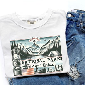 National Park Shirt Outdoor Shirt Patriotic Comfort Colors® Vintage Inspired Tshirt Camping Nature Lover Mountain Hiking Outdoor Adventure