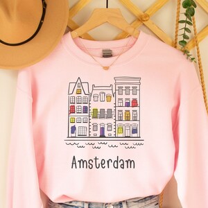 Amsterdam The Netherlands Sweatshirt, Amsterdam Sweatshirt Sweater, Netherlands Shirt Crewneck, Vintage Amsterdam -  Plus Size Too