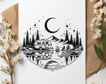 Camping SVG Nature SVG PNG Digital Files Png Svg Files - Digital Files Only - Camping Graphic For Digital Download Instantly Camper Camp