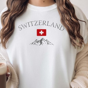 Switzerland Shirt Gift - Relaxed Popular Fit, Comfort Colors Swiss Tshirt, Europe Travel Shirt Unisex Garment-Dyed, Plus Sizes Too