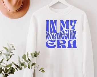 Pull norvégien, chemise In My Norwegian Era, sweat-shirt Norvège, col rond Norvège, chemise Norvège, cadeau Norvège, pull Norvège