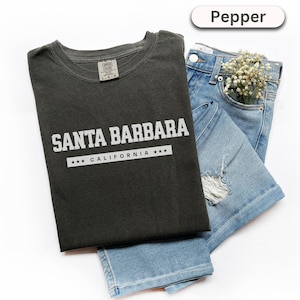 Santa Barbara Shirt Comfort Colors® California Tshirt Crewneck Sweater Vintage Inspired Collegiate University Shirt, Unisex, Plus Sizes Too