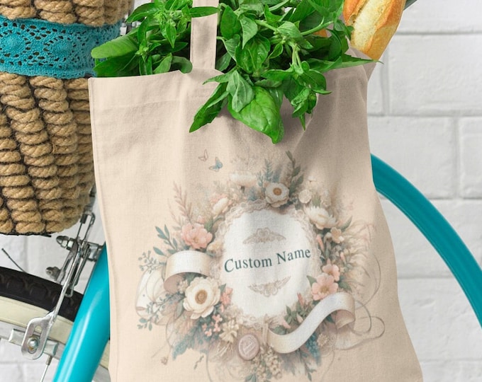 Custom Wedding Tote Bag, Personalized Gift, Customized Name Tote Bag, Cotton Canvas Tote Bag, Mother's Day Gift GrandmaCore