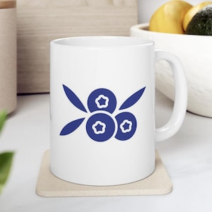 Blueberry Mug Blueberries Ceramic Mug Fruit Coffee Cup