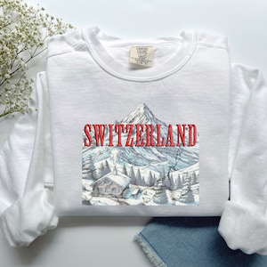 Swiss Alps Switzerland Sweatshirt, Popular Comfort Colors® Swiss Shirt Gift for Europe Travel Lover, Swiss Alps Unisex, Plus Sizes too