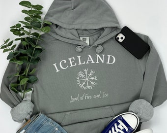 Iceland Sweatshirt Hoodie, Mens Druid Nordic Accessories, Nordic Backdrop, Nordic Sweater, Traditional Iceland, Iceland Top, Comfort Colors®