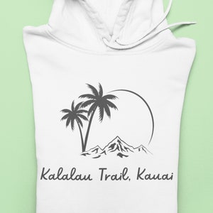 Aloha Shirts Hawaii Sweatshirt, Best Hawaii Honeymoon Vacation Hoodie with Graphic of Kalalau Trail, Hawaii Sweatshirt with Unique Design