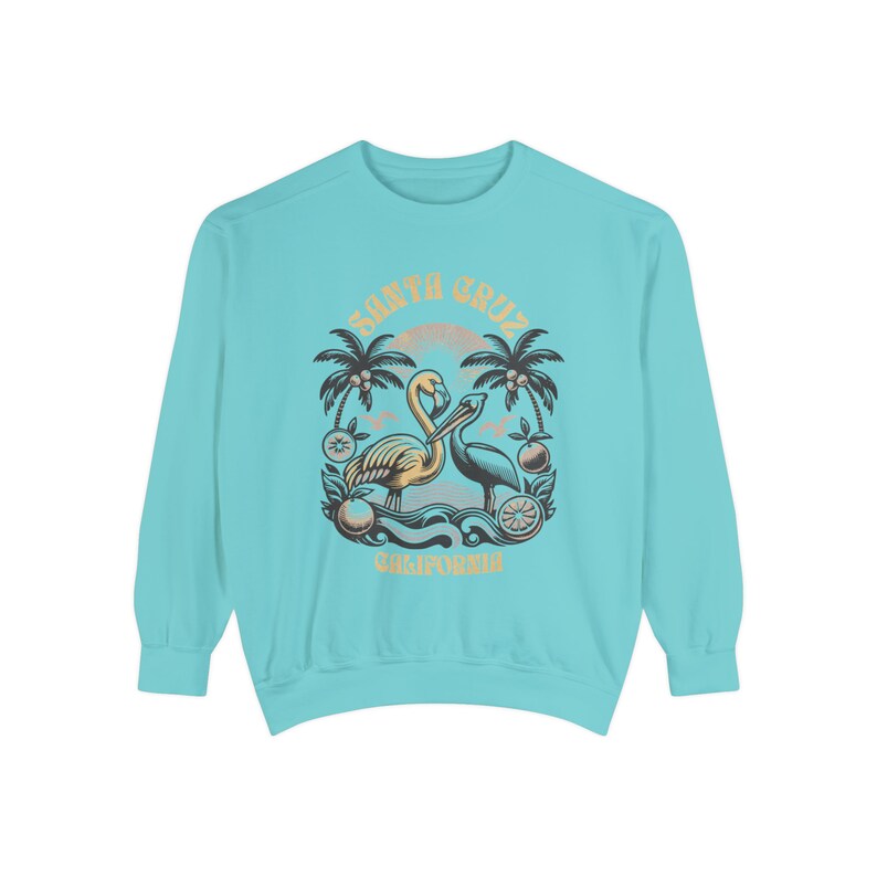 California Apparel Santa Cruz Sweatshirt Comfort Colors® Retro California Crewneck, Vintage Inspired Cali Shirt Sweatshirt Southern Cali image 9