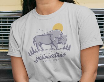 T-shirt Vintage Yellowstone National Park – 90s – Taille L – Elk Montana