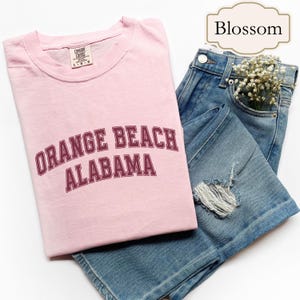 Orange Beach Tshirt, Comfort Colors® Orange Beach Alabama Crewneck Orange Beach Shirt Alabama Vacation Apparel Orange Beach Vacay Unisex