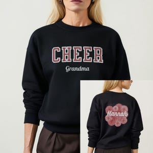 Cheer Grandma Custom Sweatshirt Personalized Cheer Grandma T-Shirt Cheer Tee Custom Cheer Sister Shirt Cheer Aunt Tee Cheer Mimi