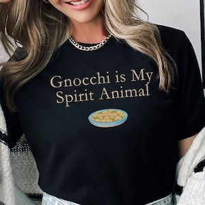 Gnocchi Shirt, Pasta Tshirt, Italian Food T-Shirt, Foodie Tee, Pasta Gift, Women Italian Shirt, Unisex, Plus Size Too