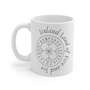 Iceland Mug, Viking Inspired Coffee Mug, Ceramic Mug, Viking Mug, Cute Coffee Mug Gift, Icelandic Coffee Cup Mug, Scandi Mug