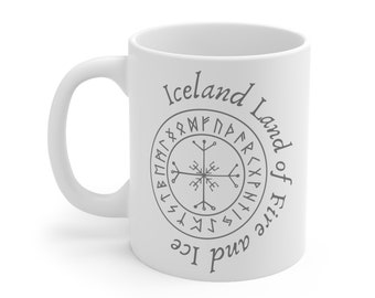 Iceland Mug, Viking Inspired Coffee Mug, Ceramic Mug, Viking Mug, Cute Coffee Mug Gift, Icelandic Coffee Cup Mug, Scandi Mug