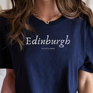 Camiseta Edimburgo, Comfort Colors® 1717, camiseta Escocia, talla unisex Edimburgo Escocia, talla extra grande, gráfico escocés, camiseta escocesa