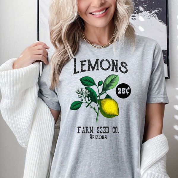 Lemon Tree, Best Rustic Seed Packet Graphic Tee, Lemon Seed Catalog Shirt, Citrus Fruit Lover Shirt, Foodie Tee, Vintage Lemon Seed Packet