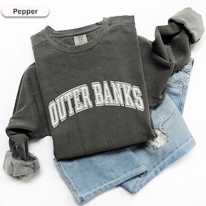 Outer Banks Long Sleeve Sweatshirt Carolinas Shirt Comfort Colors® Outer Banks Sweatshirt Outer Banks Crewneck North Carolina Unisex