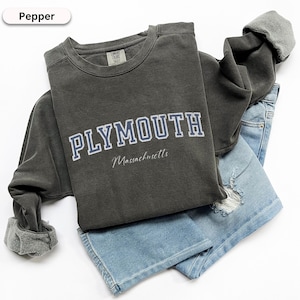 Plymouth Comfort Colors® PLYMOUTH Massachusetts Shirt, Plymouth Honeymoon, Massachusetts Bachelorette Top, Plymouth Girl&#39;s Trip, Oversized