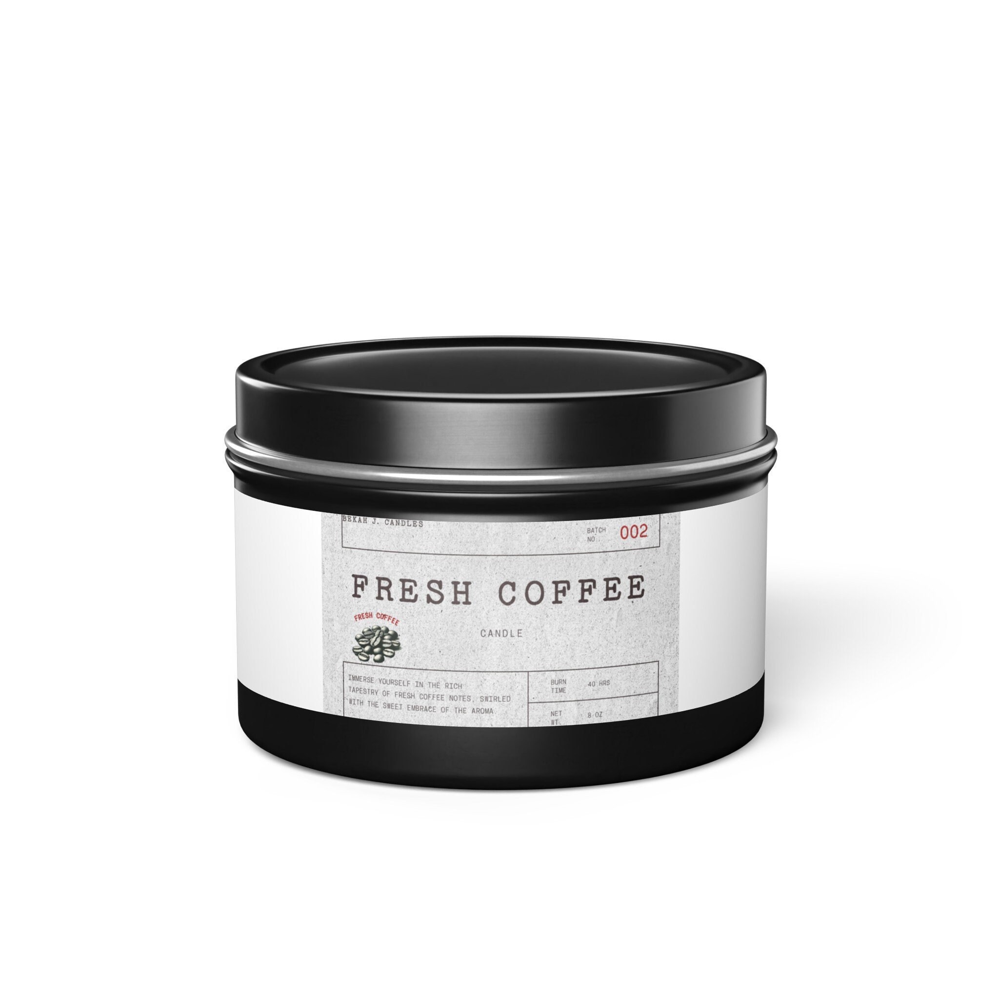 Candles Scented Coffee, 8 oz Tin Candle Gift, Top Notes of Fresh Coffee Aroma of Coffee Perfect Candle for Gift Giving for Birthdays Holiday