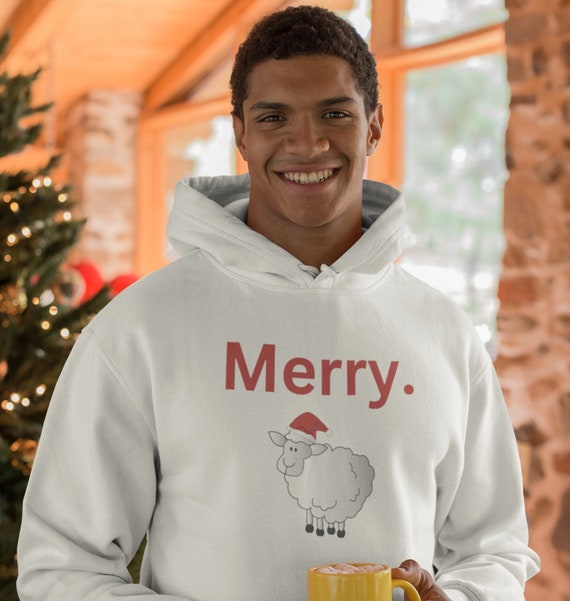 Christmas Merry Sheep Pullover Hooded Sweatshirt Hoodie for Lovers
