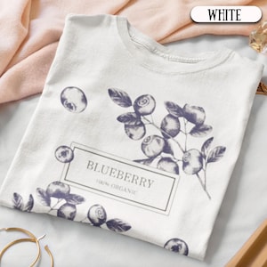 Foodie Blueberry Food Pun Shirt Bella Canvas Unisex Jersey Short Sleeve Tee, Blueberry Fruit Food Tshirt Graphic Blueberry Pattern Gifts