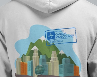 Best Vancouver Sweatshirt Graphic on Back and Front, Vancouver Canada Hoodie for Lovers of the Pacific Northwest and Travel Gift