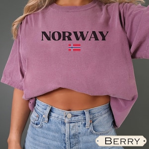 Norway Shirt Norwegian Tshirt Gift Nordic Comfort Colors Scandinavian Shirt Norway Shirt with Norwegian Flag Minimalist Norway Love Unisex