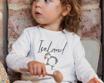 Wikinger, Island Langarmshirt für Kinder, kleines isländisches Kinderhemd Perfektes Geschenk für Weihnachten oder Geburtstagsgeschenk, Island Kleinkind