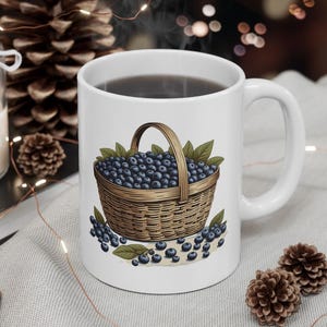 Blueberry Mug Blueberries Ceramic Mug Fruit Coffee Cup