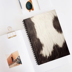 Cowhide Inspired (*Not Actual), Spiral Journal, Cattle Keepsake Journal, Rancher Notebook, Farmer Journal, Agricultural Diary Back to School